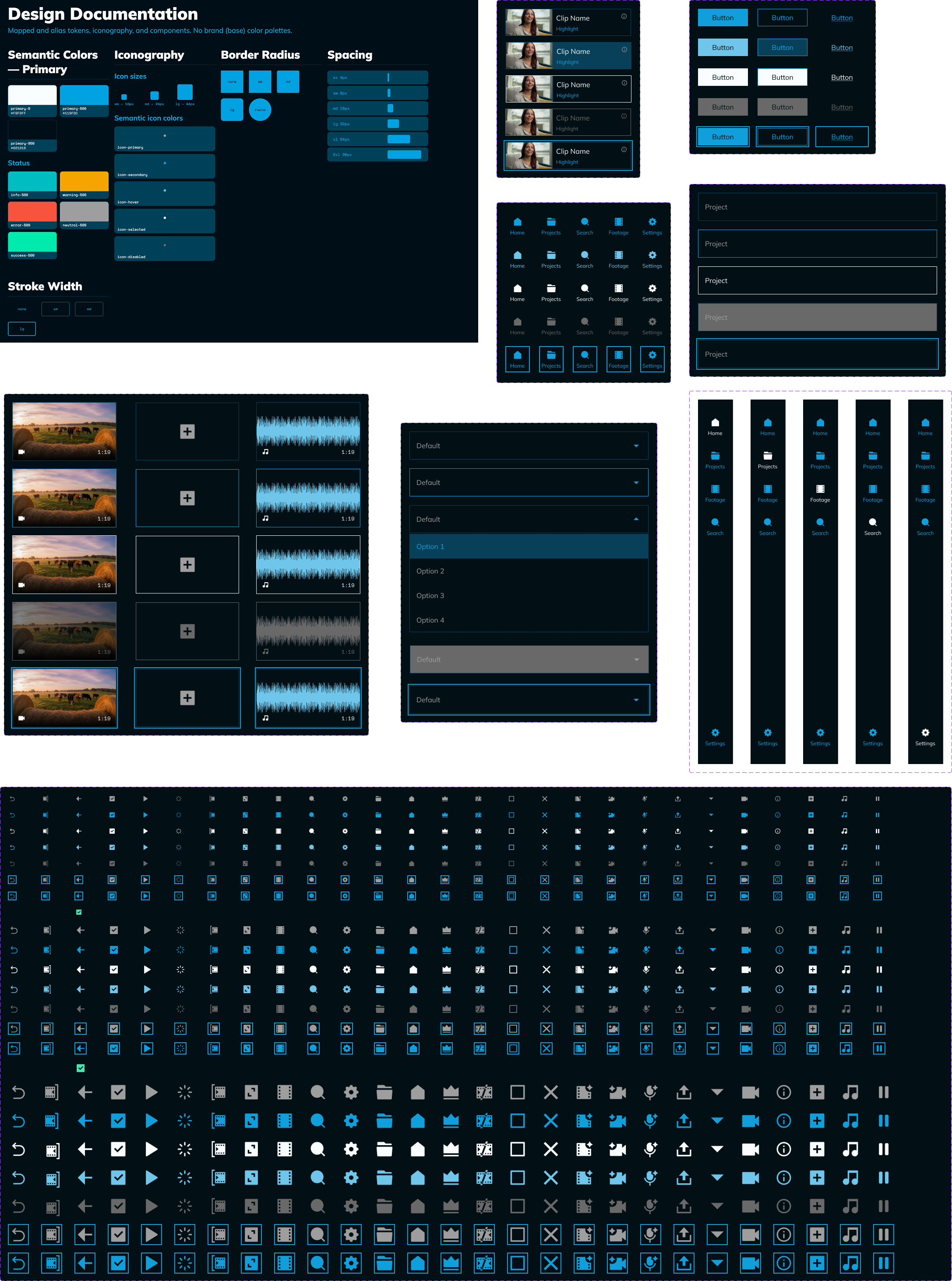 SelexAI design system components, colors, type styles, and interface patterns
